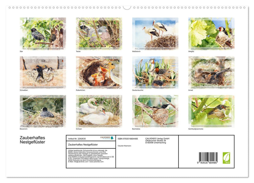 Zauberhaftes Nestgeflüster (CALVENDO Premium Wandkalender 2027)