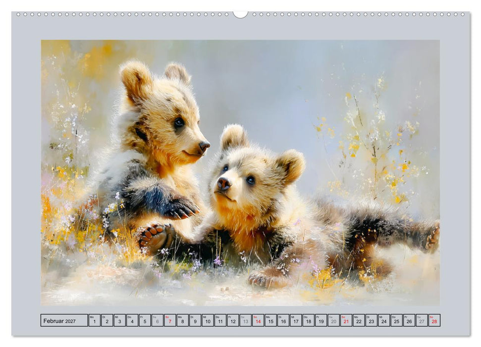 Braunbären. Teddy-Familie im Einklang mit der Natur (CALVENDO Wandkalender 2027)