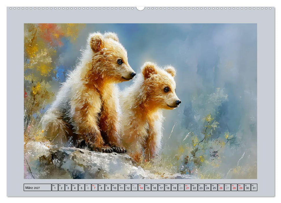 Braunbären. Teddy-Familie im Einklang mit der Natur (CALVENDO Wandkalender 2027)
