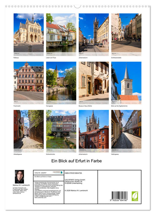 Ein Blick auf Erfurt in Farbe (CALVENDO Premium Wandkalender 2027)