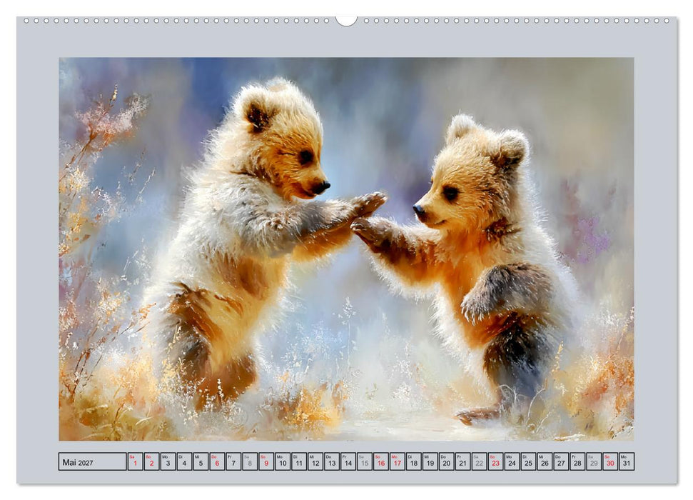 Braunbären. Teddy-Familie im Einklang mit der Natur (CALVENDO Premium Wandkalender 2027)