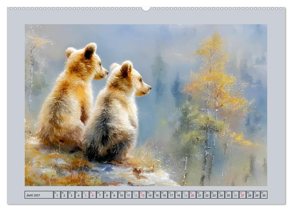 Braunbären. Teddy-Familie im Einklang mit der Natur (CALVENDO Premium Wandkalender 2027)