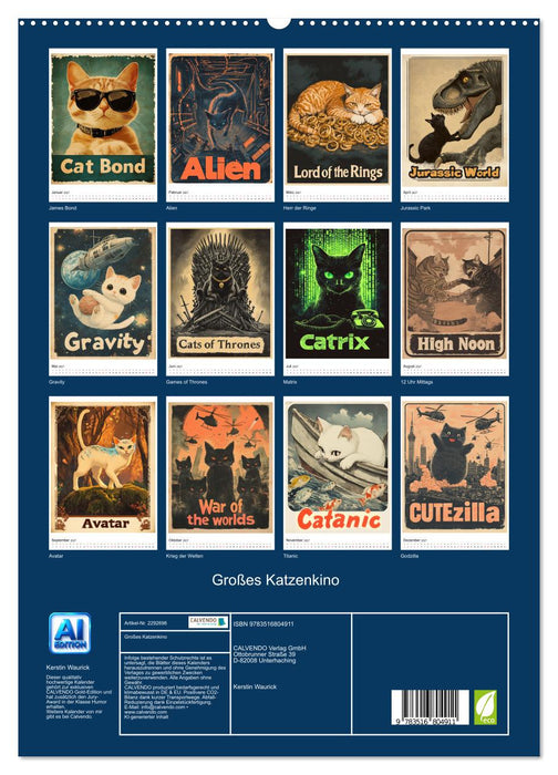 Großes Katzenkino (CALVENDO Premium Wandkalender 2027)