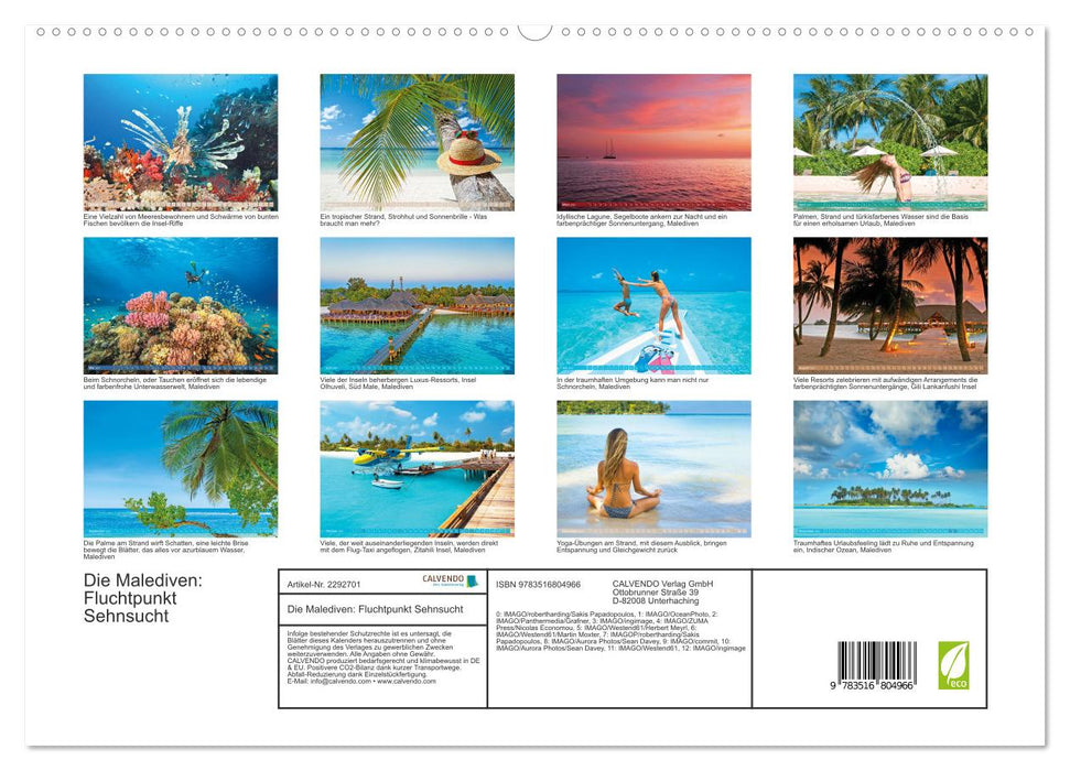 Die Malediven: Fluchtpunkt Sehnsucht (CALVENDO Premium Wandkalender 2027)