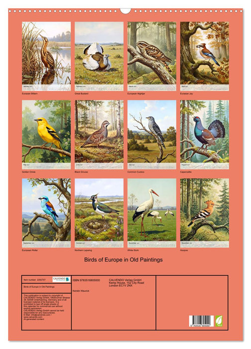 Birds of Europe in Old Paintings (CALVENDO Monthly Calendar 2027)