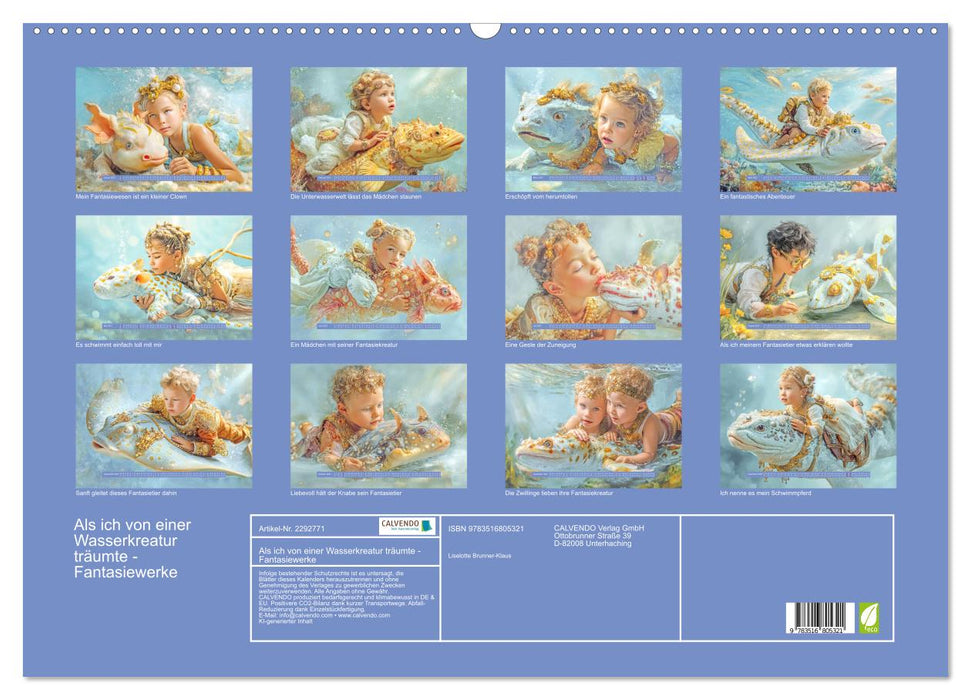 Als ich von einer Wasserkreatur träumte - Fantasiewerke (CALVENDO Wandkalender 2027)