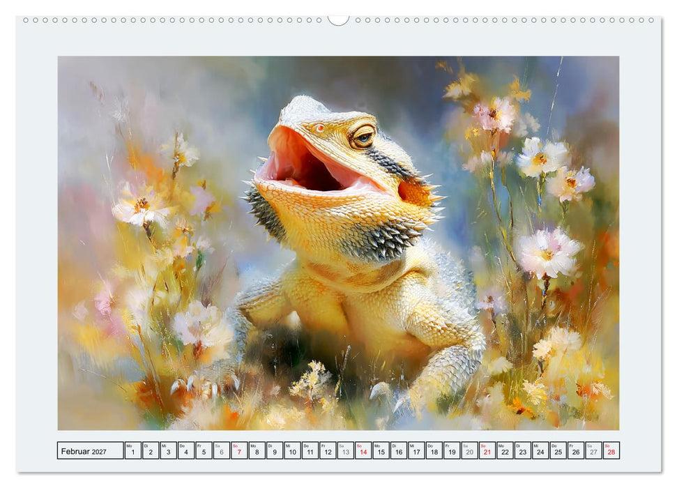 Echsenzauber. Farbenfrohe Reptilien (CALVENDO Premium Wandkalender 2027)