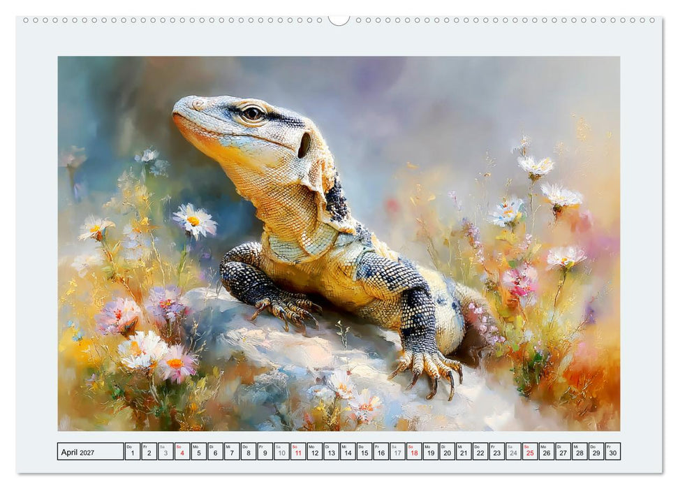 Echsenzauber. Farbenfrohe Reptilien (CALVENDO Premium Wandkalender 2027)