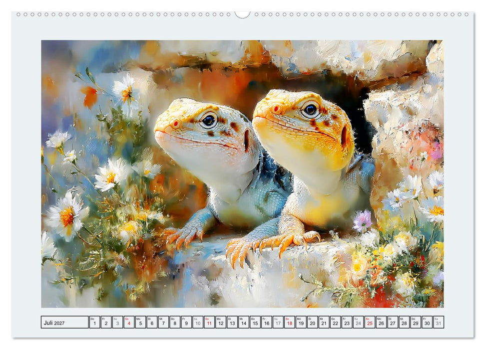 Echsenzauber. Farbenfrohe Reptilien (CALVENDO Premium Wandkalender 2027)