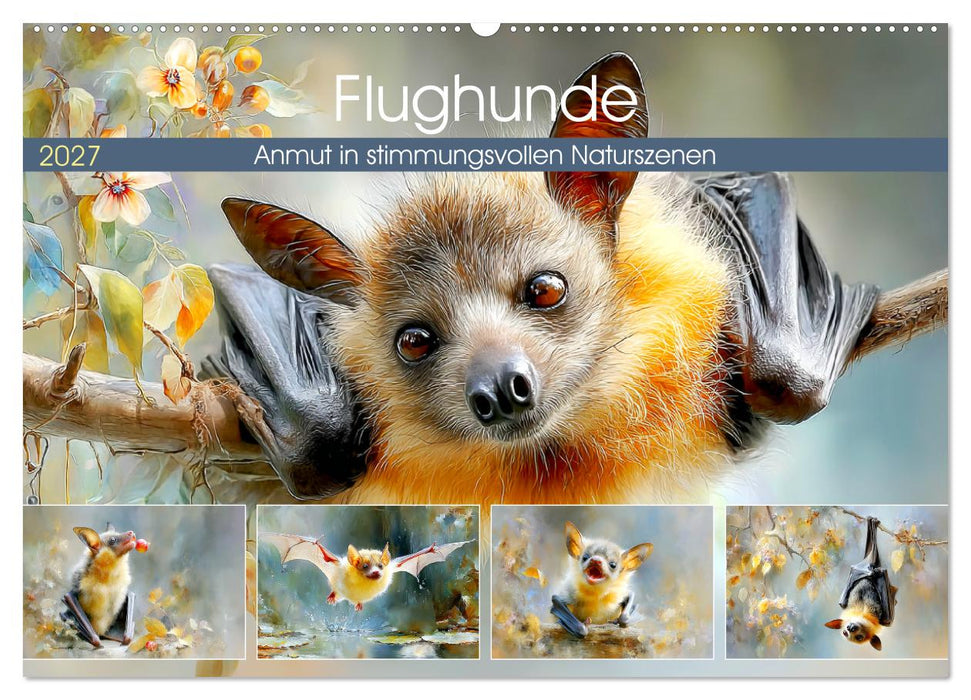 Flughunde. Anmut in stimmungsvollen Naturszenen (CALVENDO Wandkalender 2027)