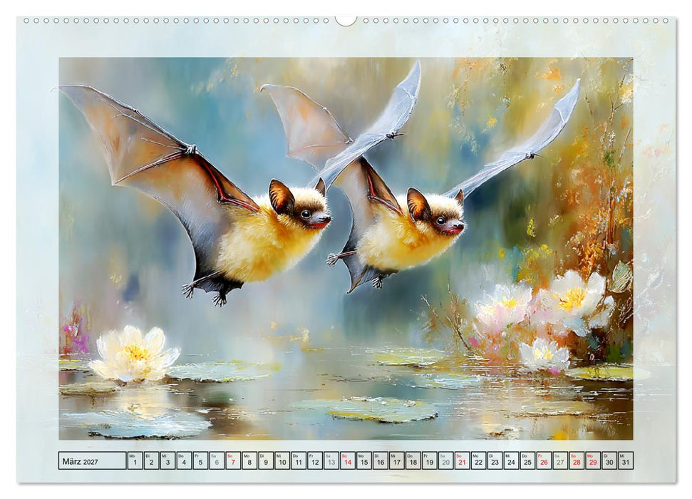 Flughunde. Anmut in stimmungsvollen Naturszenen (CALVENDO Wandkalender 2027)