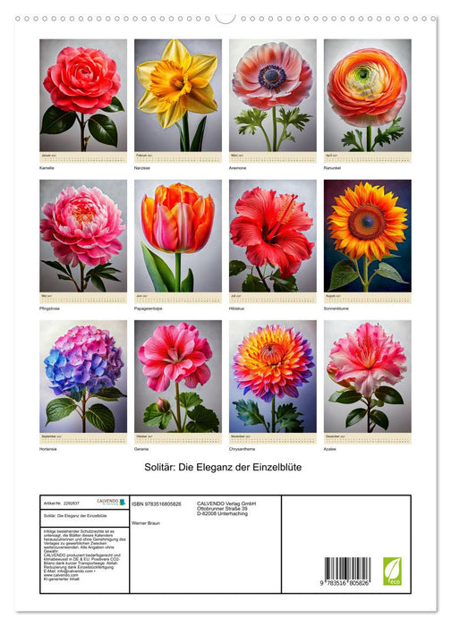 Solitär: Die Eleganz der Einzelblüte (CALVENDO Premium Wandkalender 2027)