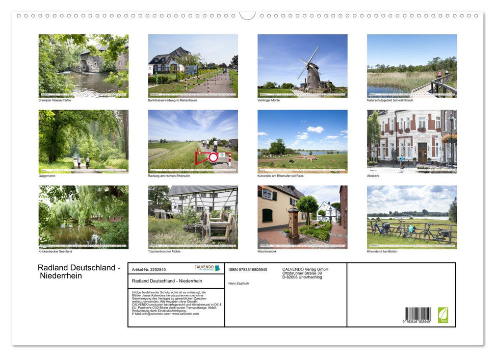 Radland Deutschland - Niederrhein (CALVENDO Wandkalender 2027)