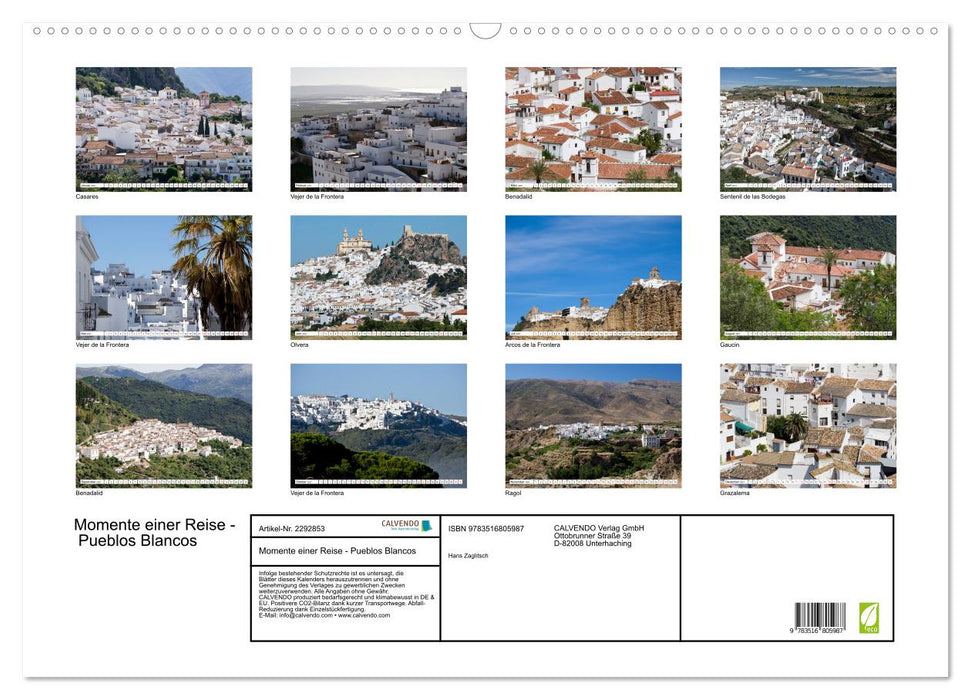 Momente einer Reise - Pueblos Blancos (CALVENDO Wandkalender 2027)
