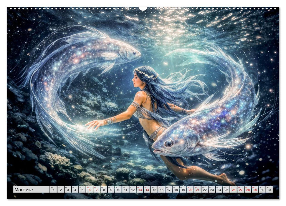 Sternzeichen - Die Mächte des Tierkreises (CALVENDO Wandkalender 2027)
