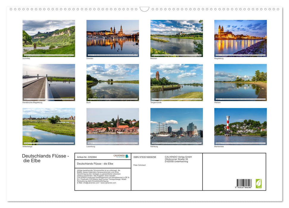 Deutschlands Flüsse - die Elbe (CALVENDO Wandkalender 2027)