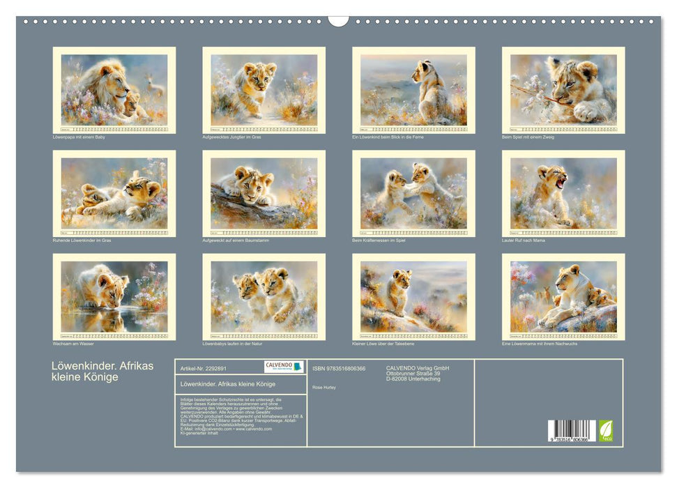 Löwenkinder. Afrikas kleine Könige (CALVENDO Wandkalender 2027)