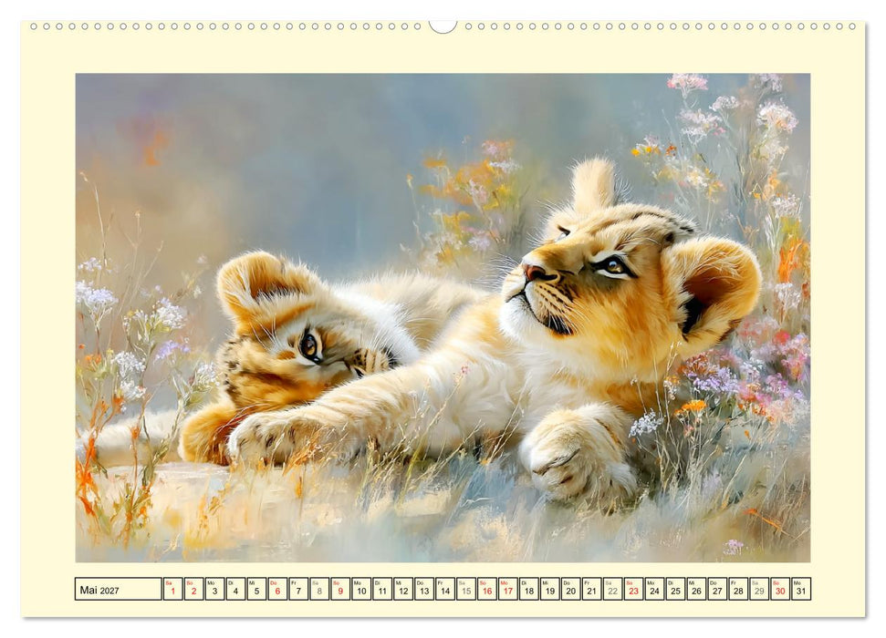 Löwenkinder. Afrikas kleine Könige (CALVENDO Wandkalender 2027)
