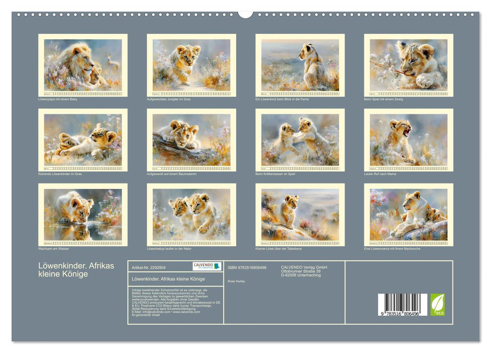 Löwenkinder. Afrikas kleine Könige (CALVENDO Premium Wandkalender 2027)