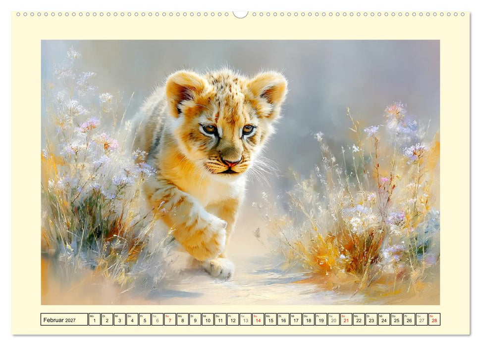 Löwenkinder. Afrikas kleine Könige (CALVENDO Premium Wandkalender 2027)