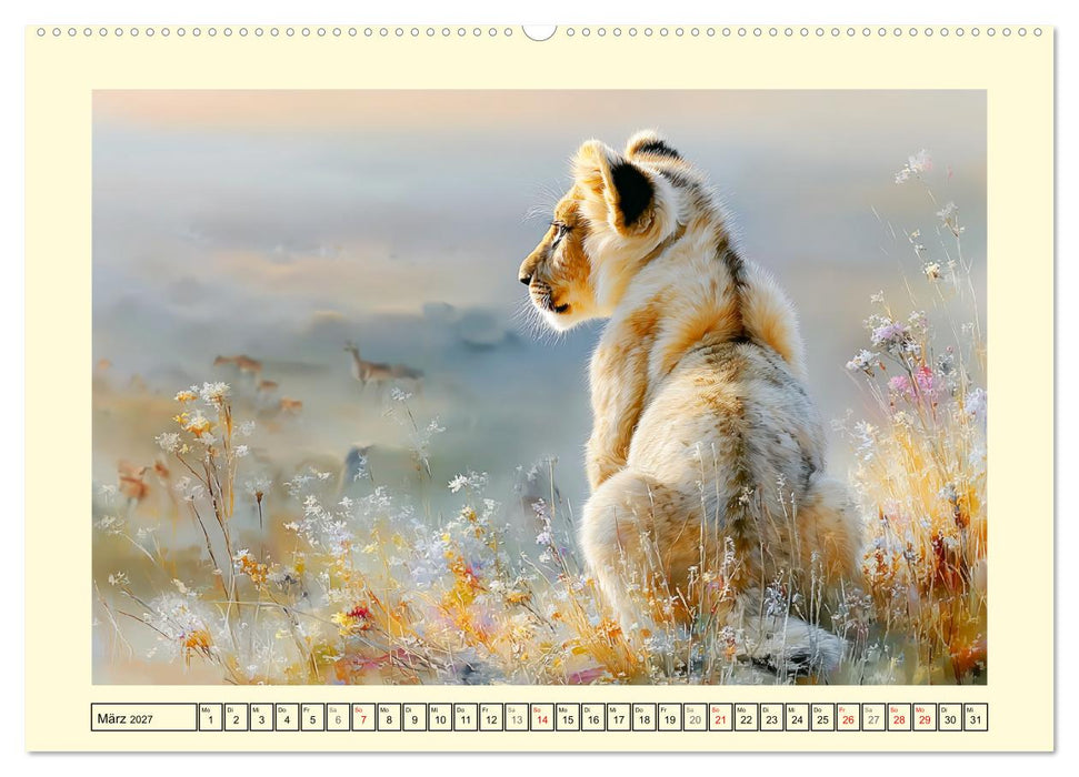 Löwenkinder. Afrikas kleine Könige (CALVENDO Premium Wandkalender 2027)