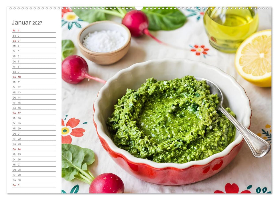 Zero Waste Pesto - 12 Monate, 12 Reste, unendlich Geschmack (CALVENDO Wandkalender 2027)