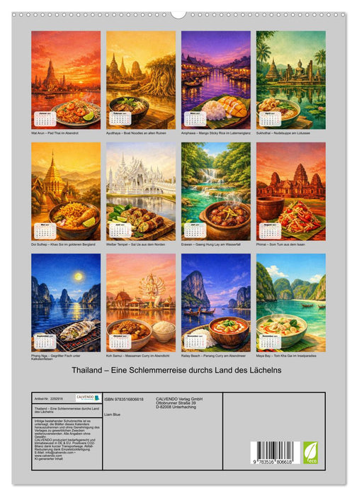 Thailand – Eine Schlemmerreise durchs Land des Lächelns (CALVENDO Premium Wandkalender 2027)
