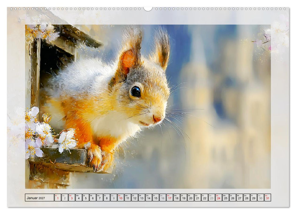 Eichhörnchen. Zauberhafte Momente in der Natur (CALVENDO Premium Wandkalender 2027)