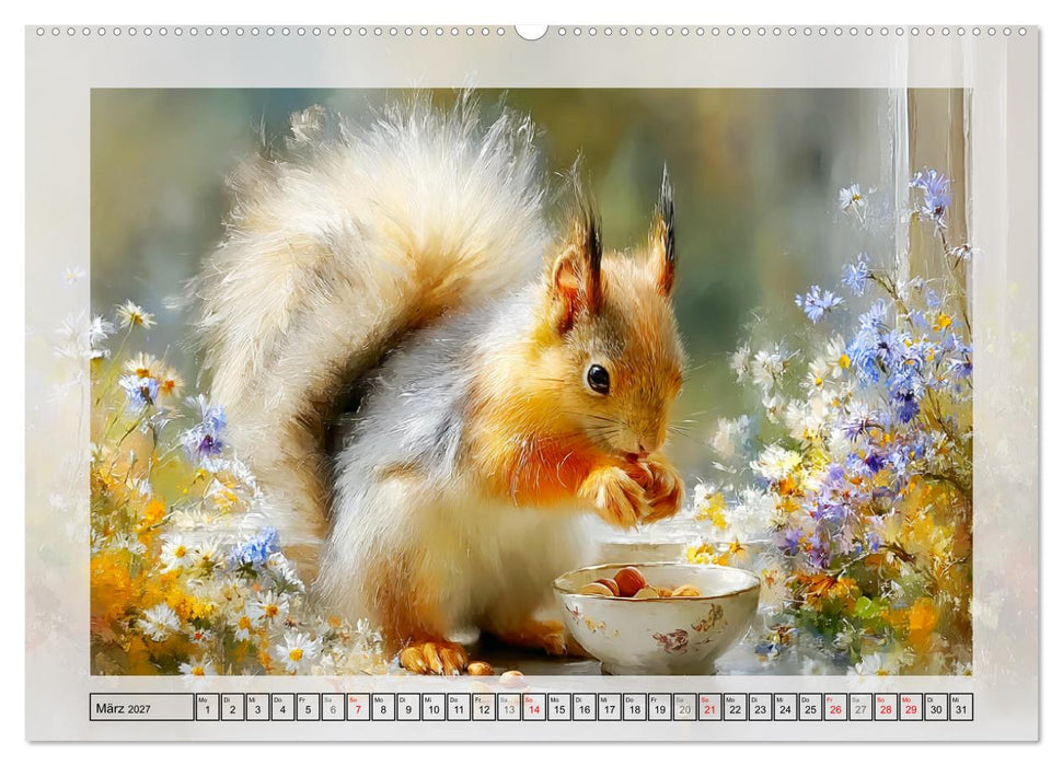 Eichhörnchen. Zauberhafte Momente in der Natur (CALVENDO Premium Wandkalender 2027)