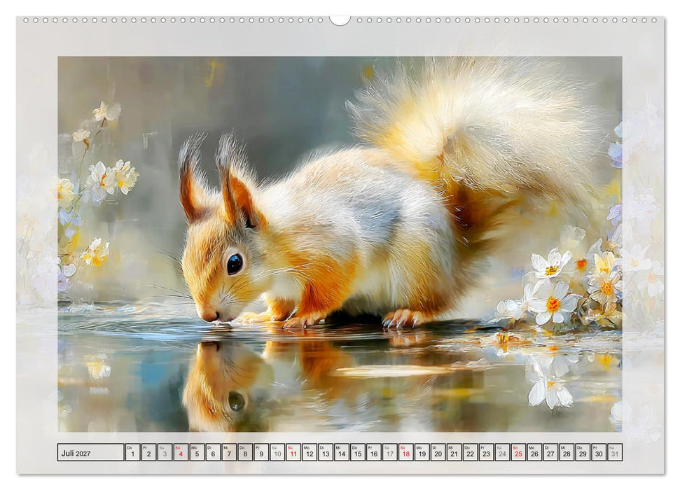 Eichhörnchen. Zauberhafte Momente in der Natur (CALVENDO Premium Wandkalender 2027)