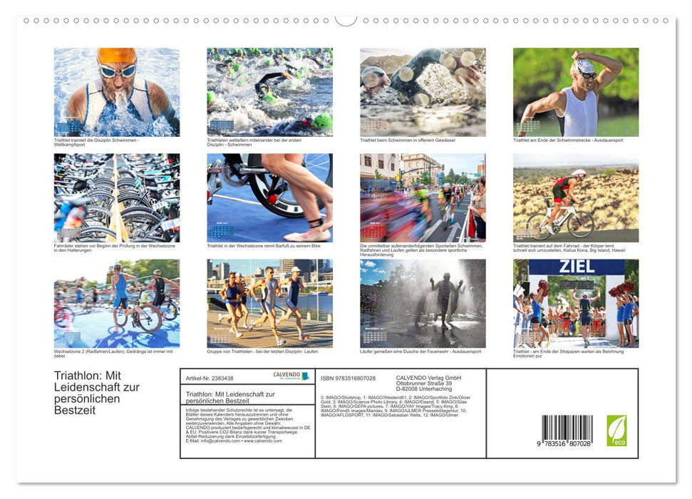 Triathlon: Mit Leidenschaft zur persönlichen Bestzeit (CALVENDO Premium Wandkalender 2027)