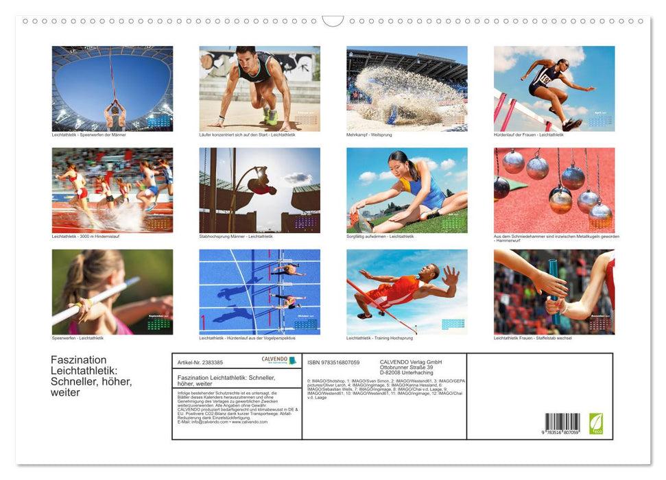 Faszination Leichtathletik: Schneller, höher, weiter (CALVENDO Wandkalender 2027)