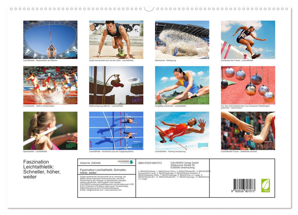 Faszination Leichtathletik: Schneller, höher, weiter (CALVENDO Premium Wandkalender 2027)