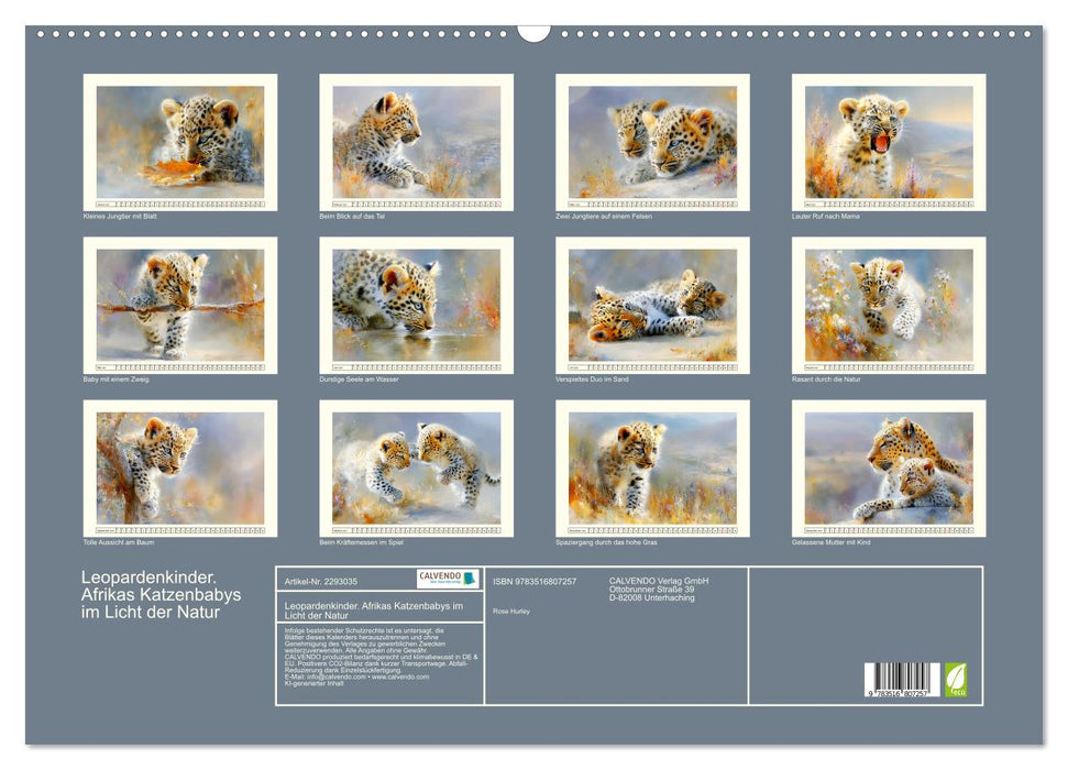 Leopardenkinder. Afrikas Katzenbabys im Licht der Natur (CALVENDO Wandkalender 2027)