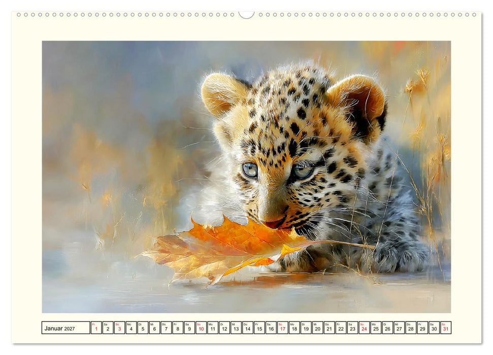 Leopardenkinder. Afrikas Katzenbabys im Licht der Natur (CALVENDO Wandkalender 2027)