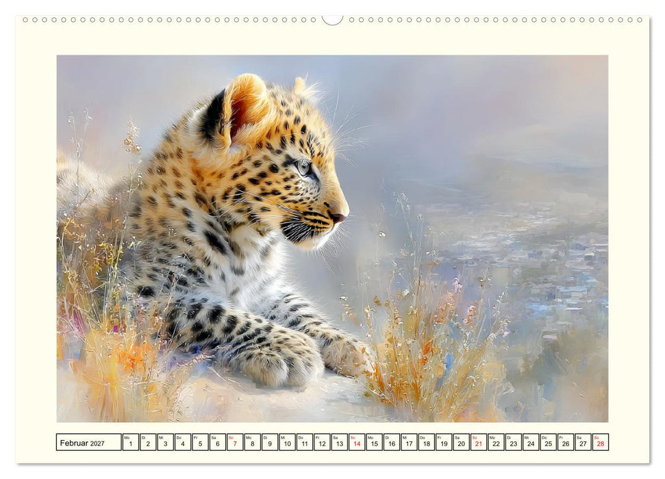 Leopardenkinder. Afrikas Katzenbabys im Licht der Natur (CALVENDO Wandkalender 2027)