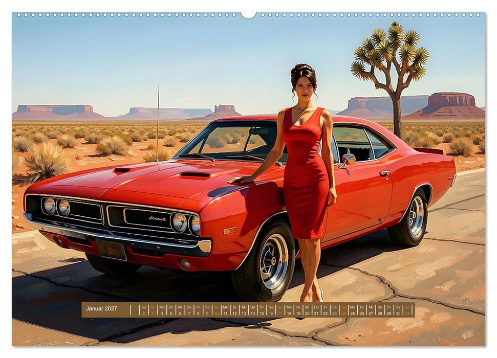 Lack und Leinwand – Muscle Cars (CALVENDO Premium Wandkalender 2027)