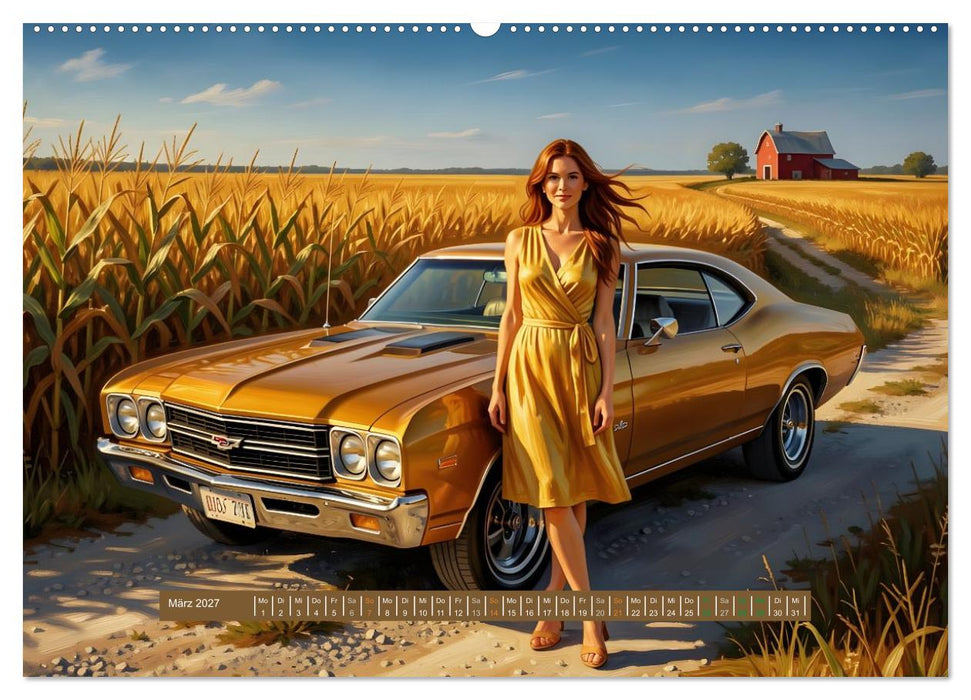Lack und Leinwand – Muscle Cars (CALVENDO Premium Wandkalender 2027)