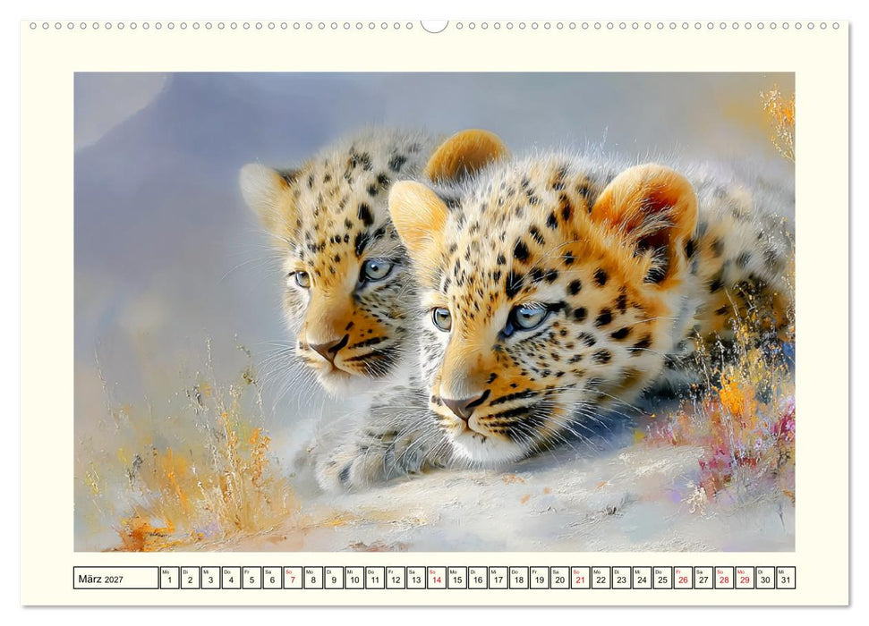 Leopardenkinder. Afrikas Katzenbabys im Licht der Natur (CALVENDO Premium Wandkalender 2027)