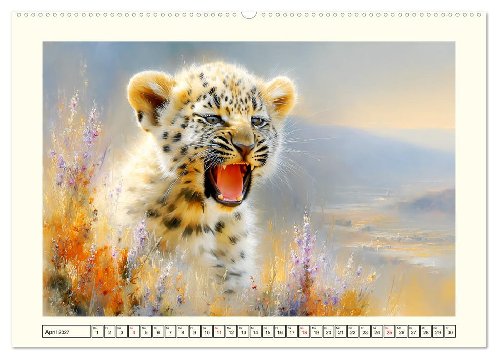 Leopardenkinder. Afrikas Katzenbabys im Licht der Natur (CALVENDO Premium Wandkalender 2027)