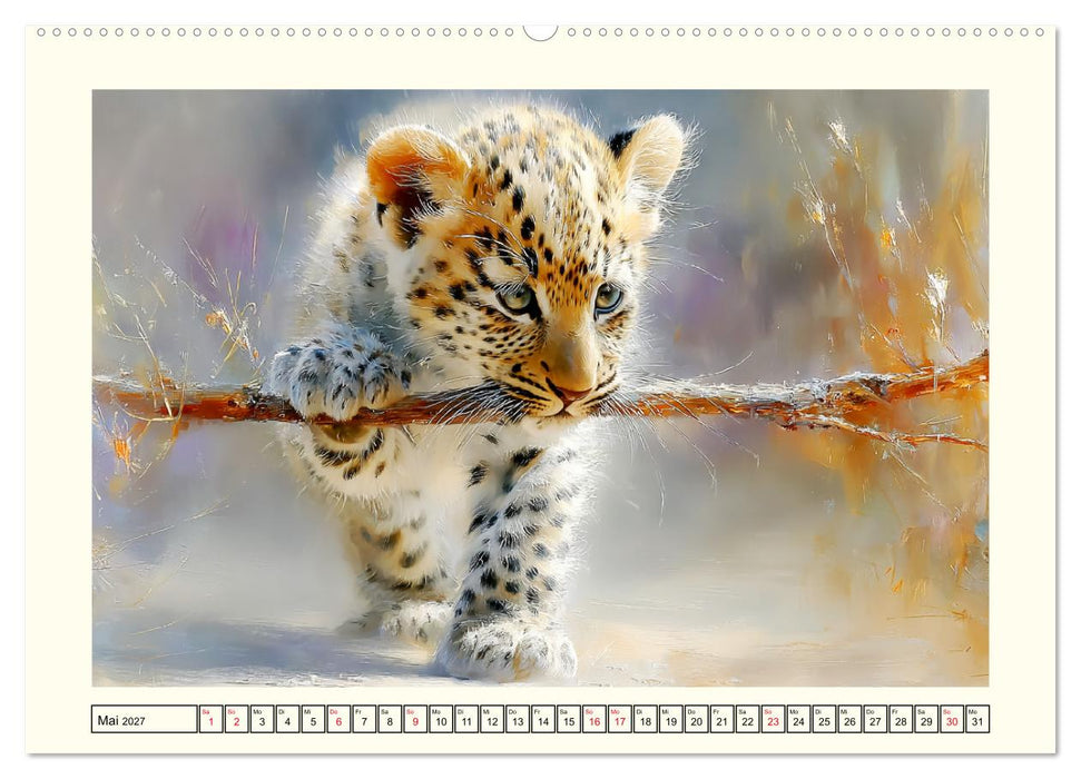 Leopardenkinder. Afrikas Katzenbabys im Licht der Natur (CALVENDO Premium Wandkalender 2027)