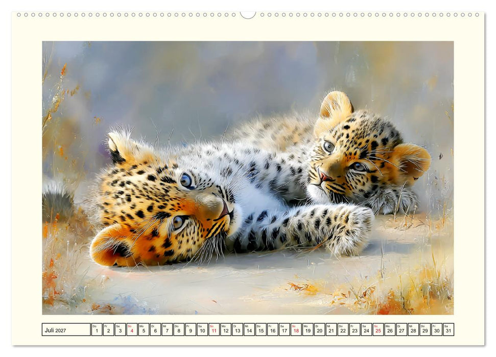 Leopardenkinder. Afrikas Katzenbabys im Licht der Natur (CALVENDO Premium Wandkalender 2027)