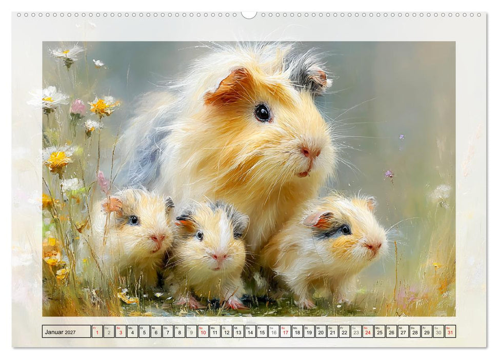 Meerschweinchen. Bezauberndes Gartenglück (CALVENDO Wandkalender 2027)