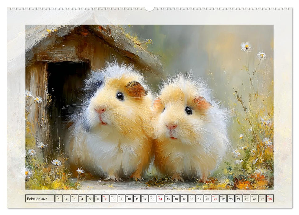 Meerschweinchen. Bezauberndes Gartenglück (CALVENDO Premium Wandkalender 2027)