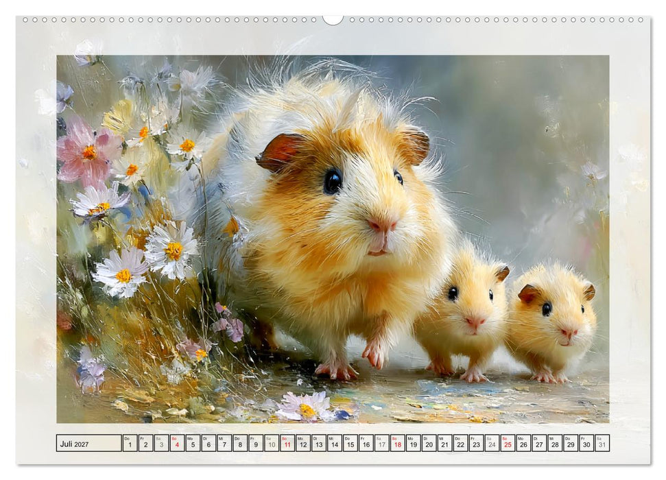 Meerschweinchen. Bezauberndes Gartenglück (CALVENDO Premium Wandkalender 2027)