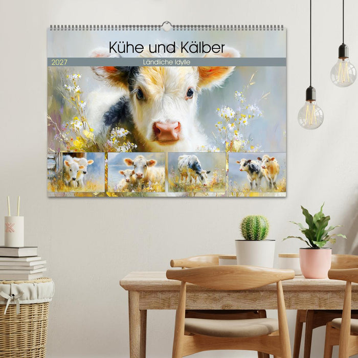 Kühe und Kälber. Ländliche Idylle (CALVENDO Wandkalender 2027)