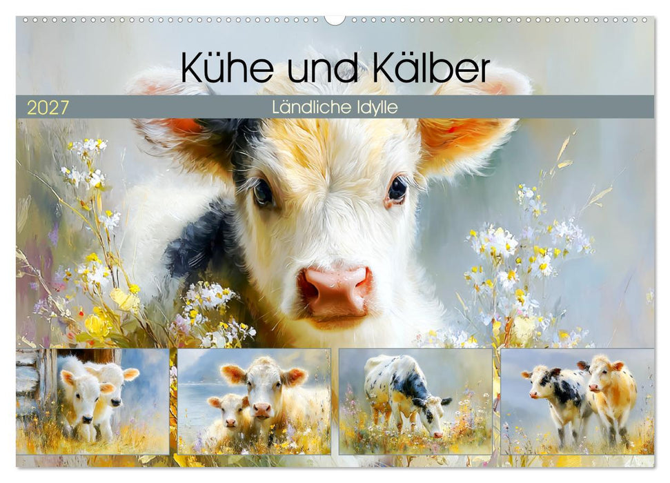 Kühe und Kälber. Ländliche Idylle (CALVENDO Wandkalender 2027)