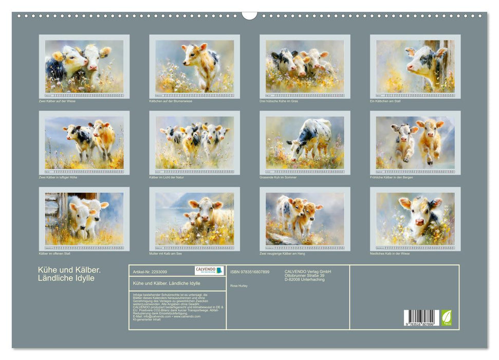 Kühe und Kälber. Ländliche Idylle (CALVENDO Wandkalender 2027)
