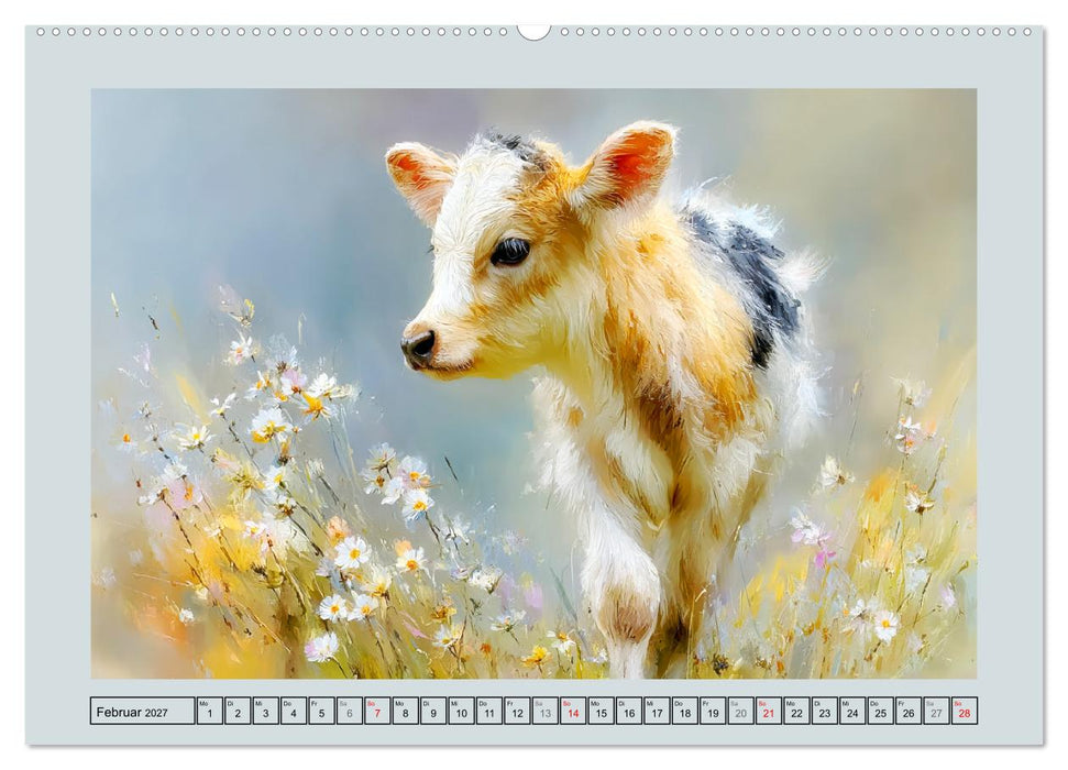 Kühe und Kälber. Ländliche Idylle (CALVENDO Wandkalender 2027)