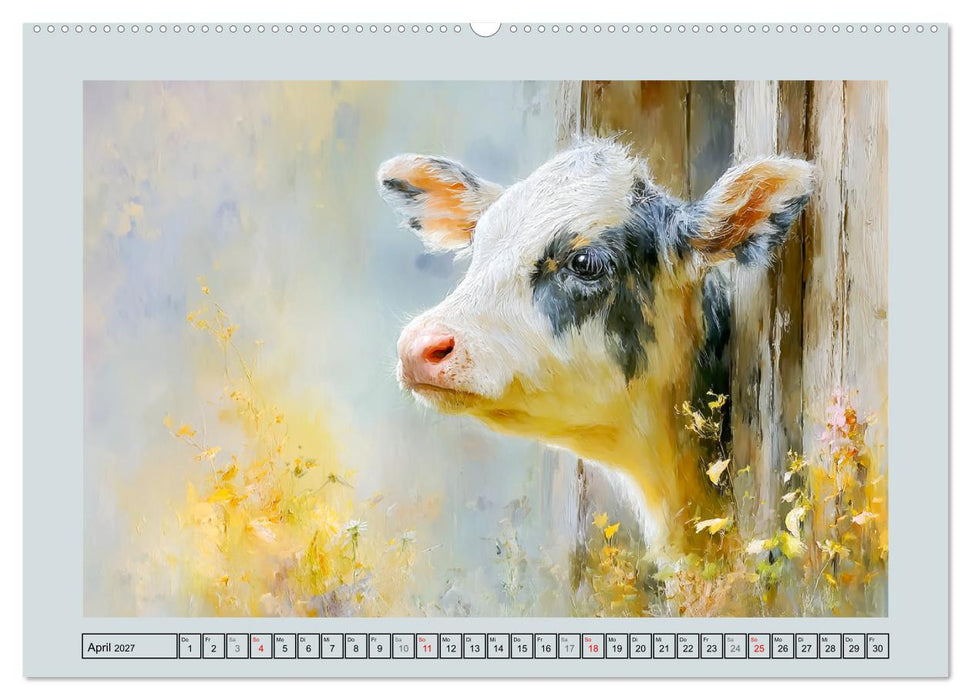 Kühe und Kälber. Ländliche Idylle (CALVENDO Wandkalender 2027)